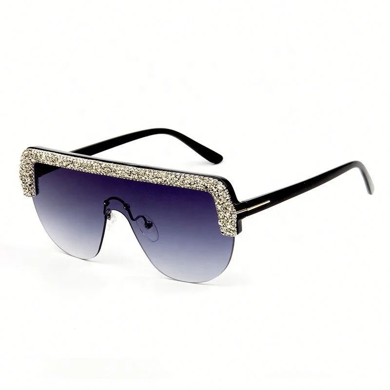 Stylish One-piece Lens Flat Frame Sunglasses Women Diamond Colorful Rhinestone Sunglasses in Stock, Colors
Stylish One-piece Lens Flat Frame Sunglasses Women Diamond Colorful Rhinestone Sunglasses in Stock, Colors