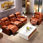 Custom luxury 3 seat fabric/leather home theater seating, cinema chair for living room