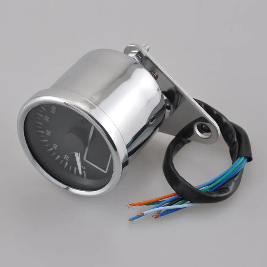 New Universal 0~160KM/H Motorcycle Digital LED LCD Speedometer Tachometer Speed Gauge Retro Chrome Factory Direct Sales