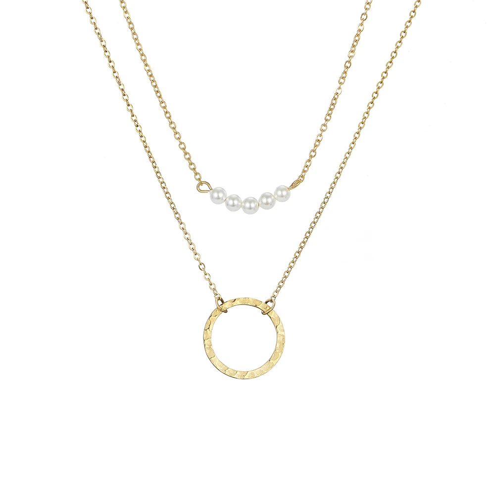 Women Jewelry Gold Layered Necklace Customize Gold Plated Stainless Steel Pearl and Ring Pendant Necklace Set, Silver/gold/rose gold
Women Jewelry Gold Layered Necklace Customize Gold Plated Stainless Steel Pearl and Ring Pendant Necklace Set, Silver/gold/rose gold