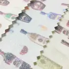 Bottle pattern printed 0.6mm thickness glitter pu leather shinny
