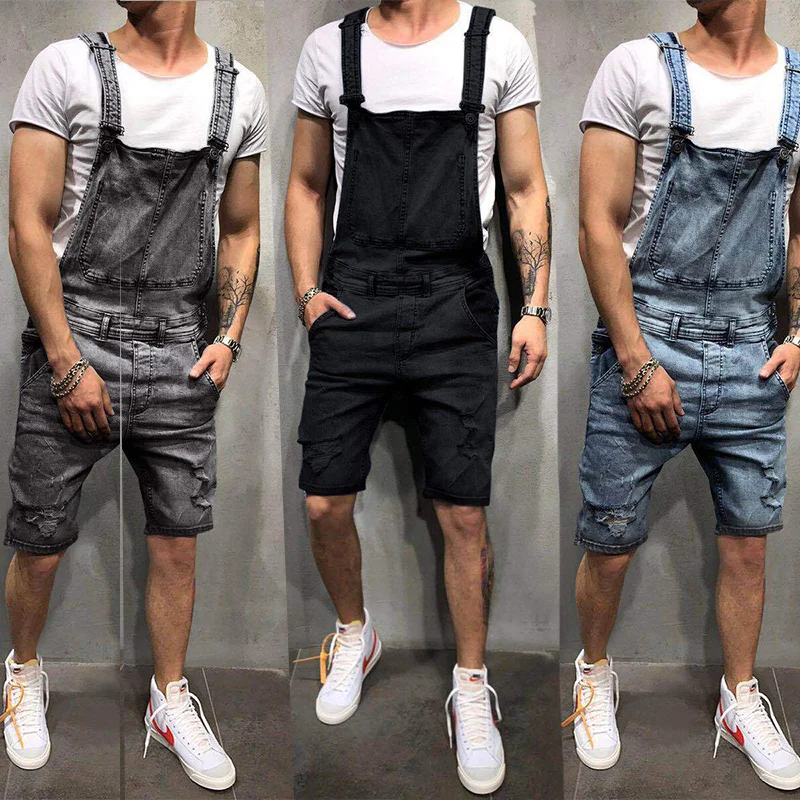 Summer 2021 Fashionable Hot Suspender Denim Rompers Torn Jeans Men Shorts denim rompers men
Summer 2021 Fashionable Hot Suspender Denim Rompers Torn Jeans Men Shorts denim rompers men