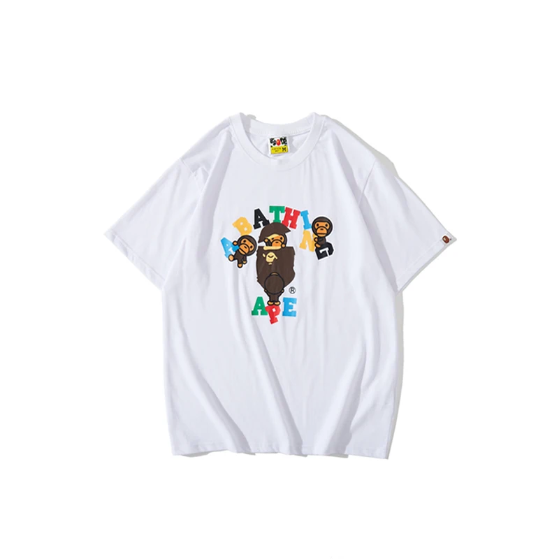 BAPE new summer MILO color letters little monkey men and women t-shirts cotton high quality short sleeve factory wholesale
BAPE new summer MILO color letters little monkey men and women t-shirts cotton high quality short sleeve factory wholesale