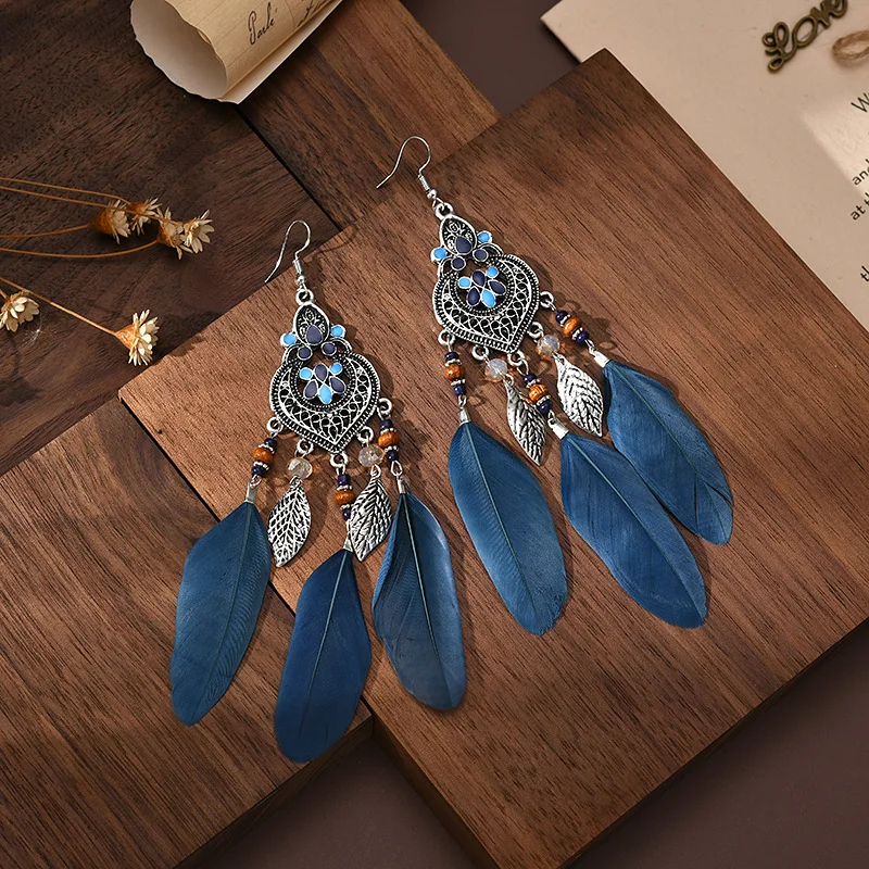 Large Tassel Feather Earrings Women Vintage Water Drops Beaded Super Boho Jewelry
Large Tassel Feather Earrings Women Vintage Water Drops Beaded Super Boho Jewelry