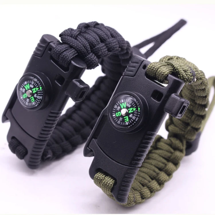 

High Quality Multifunction Bracelet Outdoor Climbing Hiking Military Whistle Paracord Bracelet Survival, Picture