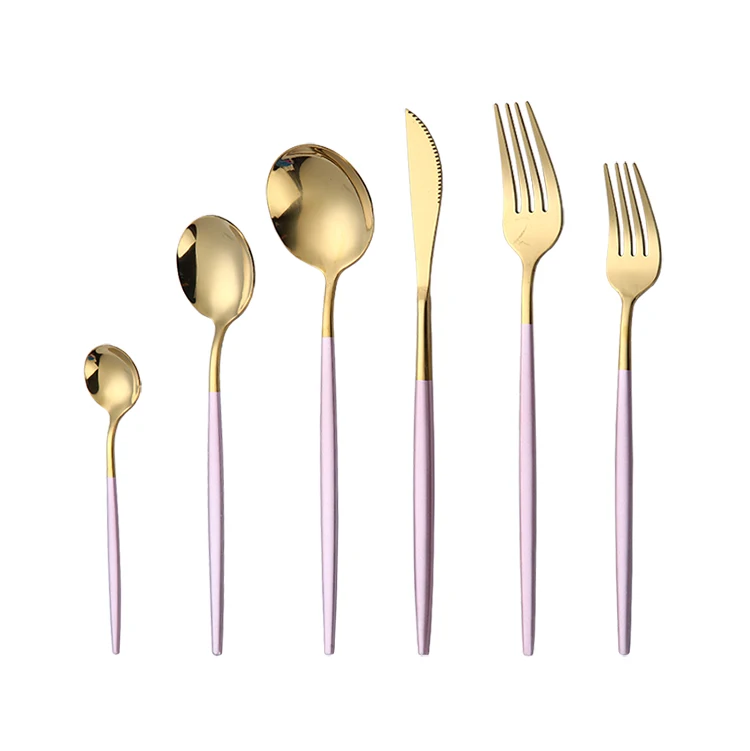 Nordic Wedding Gold Cutlery Color Pink Handle Stainless Steel Flatware Sets, Pink and gold
Nordic Wedding Gold Cutlery Color Pink Handle Stainless Steel Flatware Sets, Pink and gold
