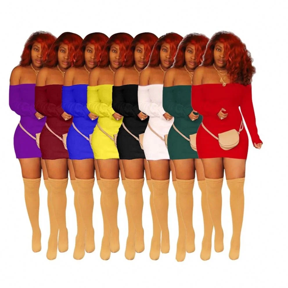 H1263 summer fashion casual clothing long sleeve off shoulder bodycon bandage sexy club mini dress women, Eight kinds of color
H1263 summer fashion casual clothing long sleeve off shoulder bodycon bandage sexy club mini dress women, Eight kinds of color
