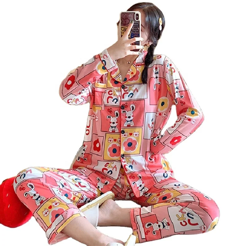Pajama short sleeve summer suit Spring and Autumn edition cartoon loose home clothing Homewear sleepwear pajamas sets, Purple
Pajama short sleeve summer suit Spring and Autumn edition cartoon loose home clothing Homewear sleepwear pajamas sets, Purple