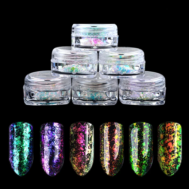 Salon 0.2 G Transparent Irregular Chameleon Flakes Powders 2 Perfect Effects Nail Pigment, 6 colors
Salon 0.2 G Transparent Irregular Chameleon Flakes Powders 2 Perfect Effects Nail Pigment, 6 colors