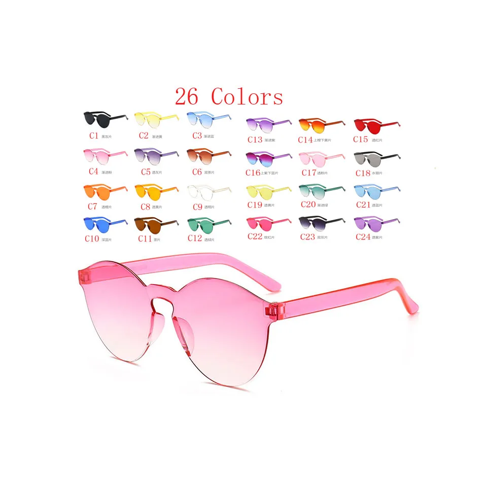 TY0314 New Round Sunglasses Women Vintage Glasses Transparent Frame Ocean Lens Candy Colorful Shade UV400 One Piece Sunshades
TY0314 New Round Sunglasses Women Vintage Glasses Transparent Frame Ocean Lens Candy Colorful Shade UV400 One Piece Sunshades