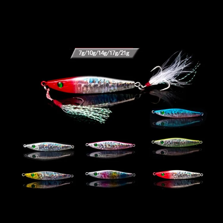7/10/14/17/21g Shore Casting Lead Jigging Lures Metal Hard Fishing Swim Bait Artificial Saltwater, 7 colors on stock or customized
7/10/14/17/21g Shore Casting Lead Jigging Lures Metal Hard Fishing Swim Bait Artificial Saltwater, 7 colors on stock or customized