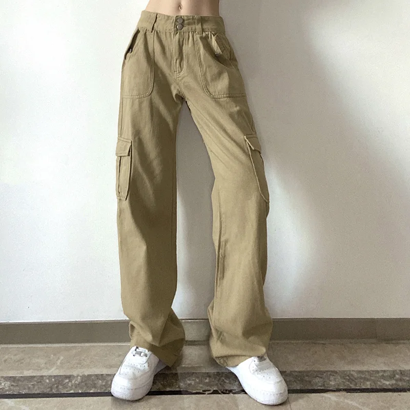 Cotton Low Rise Khaki Jeans Women 2000s Aesthetic Casual Cargo Pants Capris Pockets Streetwear Fashion Denim Trousers
Cotton Low Rise Khaki Jeans Women 2000s Aesthetic Casual Cargo Pants Capris Pockets Streetwear Fashion Denim Trousers