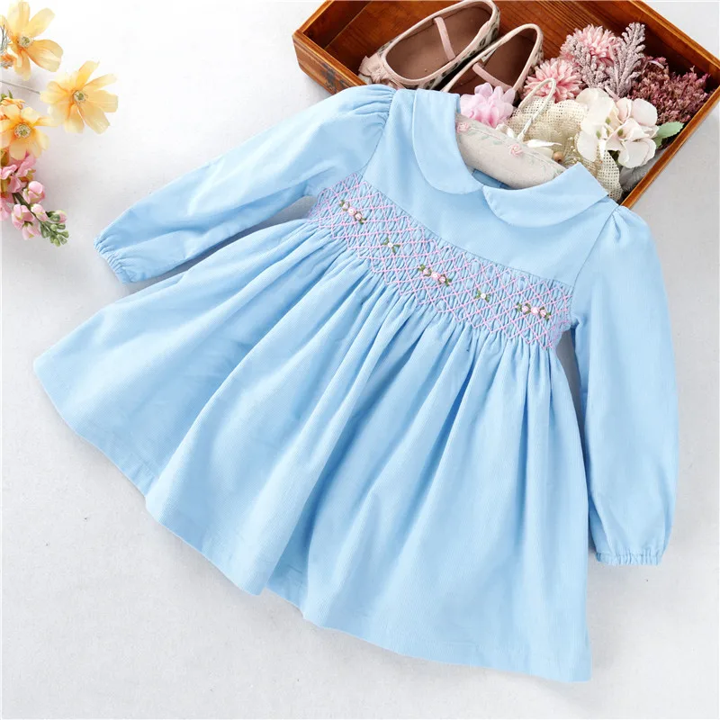 C20729 Winter corduroy infant baby girls dresses smocked hand made blue pink outfit kids children clothes wholesale bishop
C20729 Winter corduroy infant baby girls dresses smocked hand made blue pink outfit kids children clothes wholesale bishop
