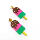 Hoop Earrings Earrings ZY1120 New Arrival European Colorful Icecream Custom Acrylic Hoop Earrings