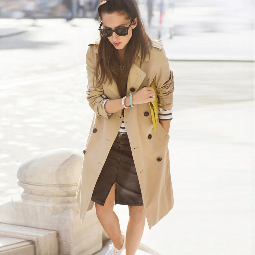 YQ83 OEM Autumn New High Fashion Woman Classic Double Breasted Trench Coat Waterproof Business Outerwear
YQ83 OEM Autumn New High Fashion Woman Classic Double Breasted Trench Coat Waterproof Business Outerwear