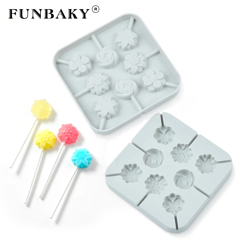 FUNBAKY JSC3274 Reusable BPA free candy mould flower rose sunflower shape lollipop mold silicone handcraft making tools, Customized color
FUNBAKY JSC3274 Reusable BPA free candy mould flower rose sunflower shape lollipop mold silicone handcraft making tools, Customized color