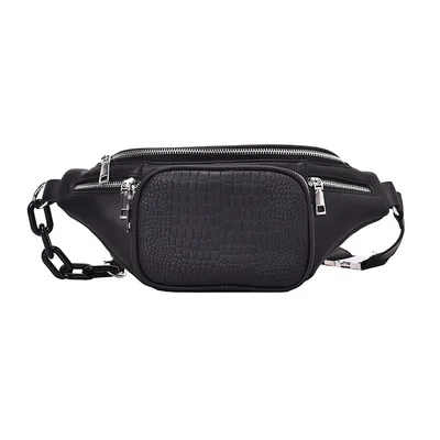 Wholesale waist bag custom LOGO women's messenger bag PU synthetic leather chain casual waist bag running, 4 colors
Wholesale waist bag custom LOGO women's messenger bag PU synthetic leather chain casual waist bag running, 4 colors