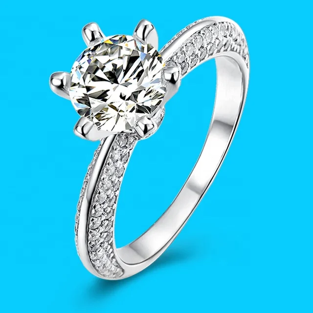 Elegant & Gorgeous Moissanite Ring 1ct D Color VVS1 , Sterling Silver And 18K white Gold Plated, Picture shows
Elegant & Gorgeous Moissanite Ring 1ct D Color VVS1 , Sterling Silver And 18K white Gold Plated, Picture shows