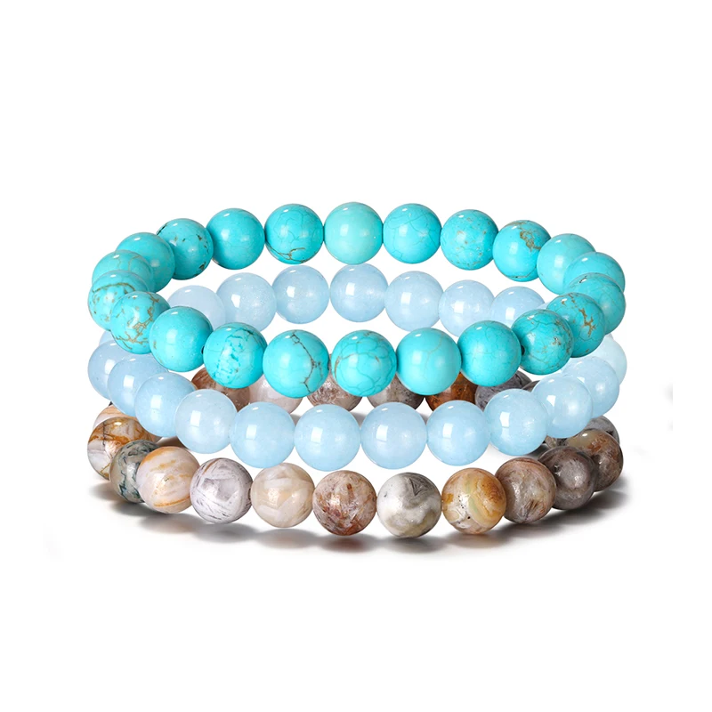 RINNTIN GMB42 Wholesale Picture Jasper AquamarineTurquoise Howlite Stone Beads 7.5 Inch Stretch Bracelet
RINNTIN GMB42 Wholesale Picture Jasper AquamarineTurquoise Howlite Stone Beads 7.5 Inch Stretch Bracelet