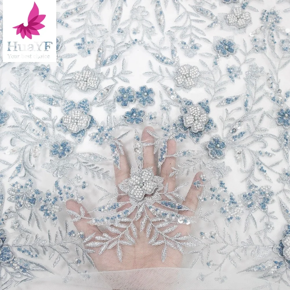 High quality french tulle lace beaded net embroidery lace fabric for bridal dress HY1170-2
High quality french tulle lace beaded net embroidery lace fabric for bridal dress HY1170-2