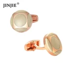 Accept custom round hard enamel engraved metal cufflinks for men's shirt