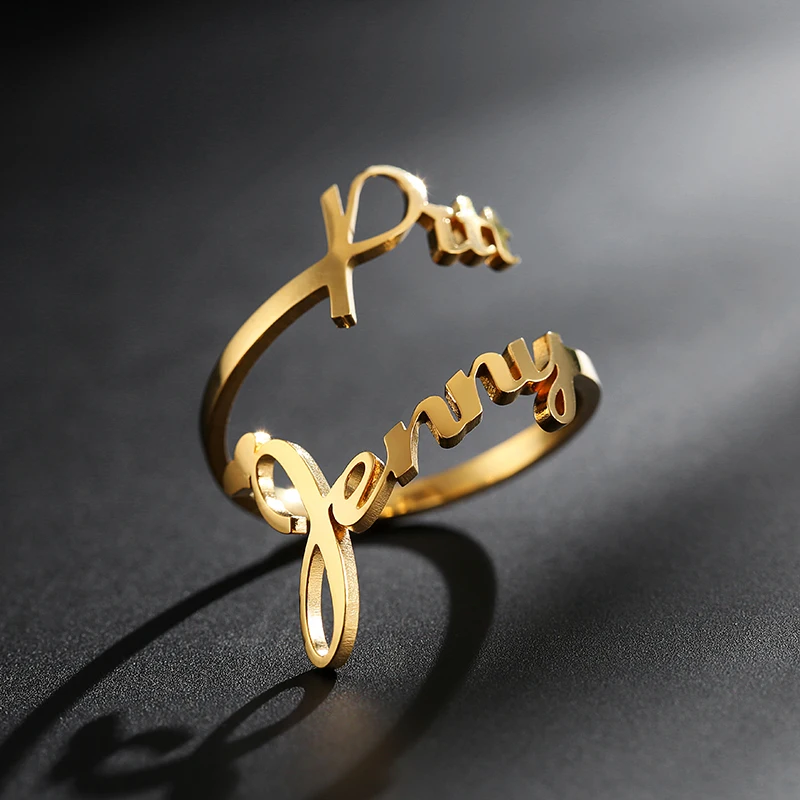 Wholesale Stainless Steel 316L Rings Personalized Double Name Adjustable Rings For Women
Wholesale Stainless Steel 316L Rings Personalized Double Name Adjustable Rings For Women