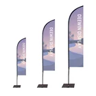 Promotion flying custom printed single or double sided printed feather beach flag banners