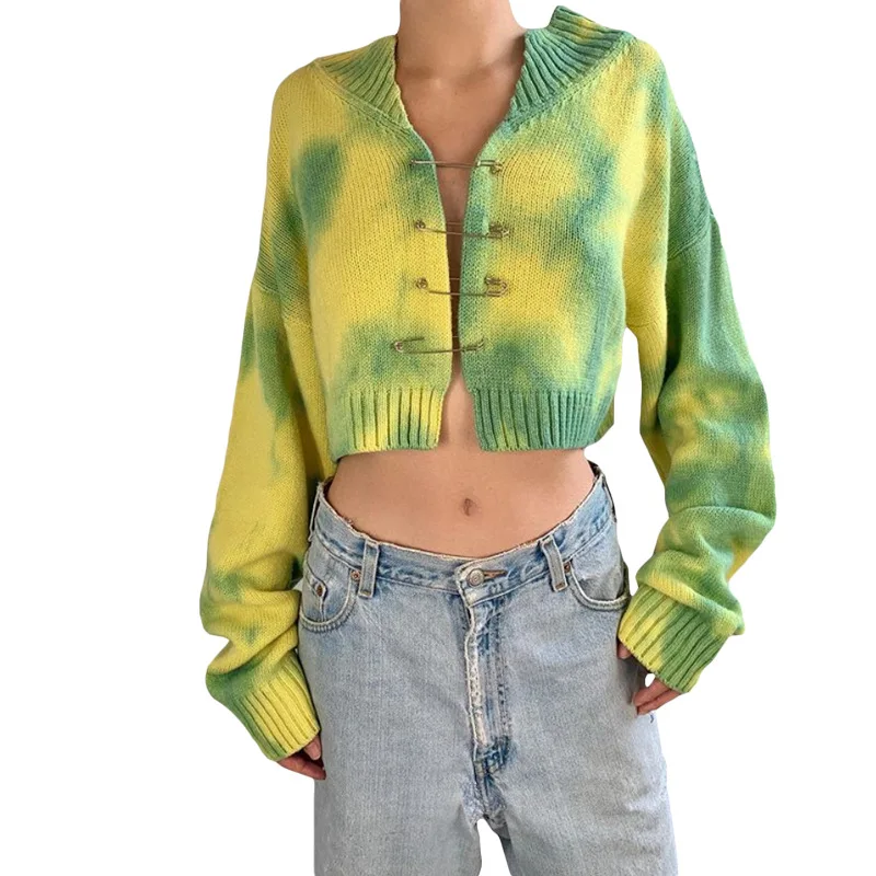 Spring New Long Sleeve Pin Loose Cardigan Navel All-Match Casual Sweater Women'S Top
Spring New Long Sleeve Pin Loose Cardigan Navel All-Match Casual Sweater Women'S Top