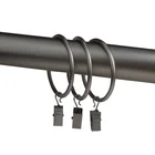 Iron Metal Curtain Clip Rings 2 Inch Interior Diameter Set of 8, nickel Matt