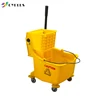Clean floor plastic wringer mop bucket with wheels mop wringer for sale