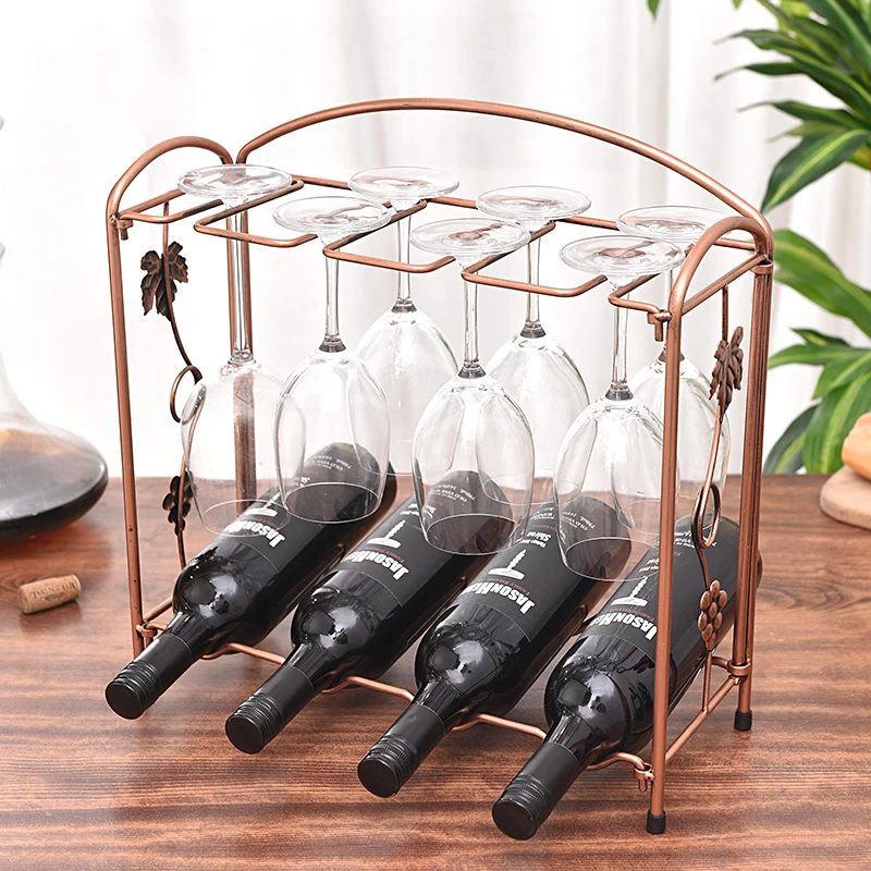 Countertop Decor Wine Bottles Holder Racks Metal Copper Wine Glass Holder Free Standing Wine Rack, Bronze
Countertop Decor Wine Bottles Holder Racks Metal Copper Wine Glass Holder Free Standing Wine Rack, Bronze