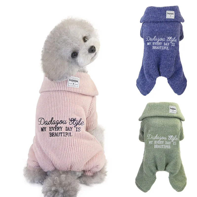 Pet Jumpsuit Winter Dog Coat Small Dog Clothes Knitted Soft Fleece Lining Warm Puppy Clothes Bulldog Dog Sweater, Picture 
Pet Jumpsuit Winter Dog Coat Small Dog Clothes Knitted Soft Fleece Lining Warm Puppy Clothes Bulldog Dog Sweater, Picture