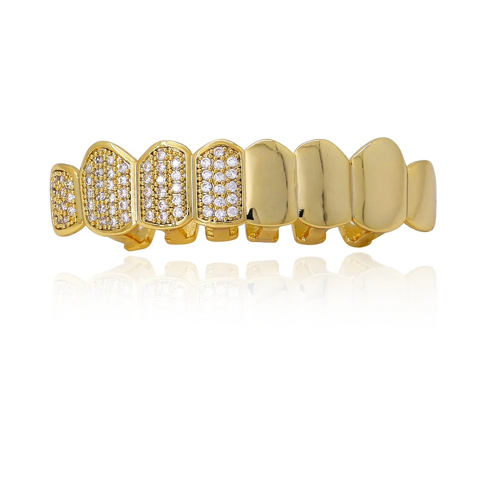 RTS Fashion Newest 18K Gold Plated 8 Top Teeth & 8 Bottom Tooth Diamond Teeth TG211, Silver, gold, hematite, rose gold and so on.
RTS Fashion Newest 18K Gold Plated 8 Top Teeth & 8 Bottom Tooth Diamond Teeth TG211, Silver, gold, hematite, rose gold and so on.