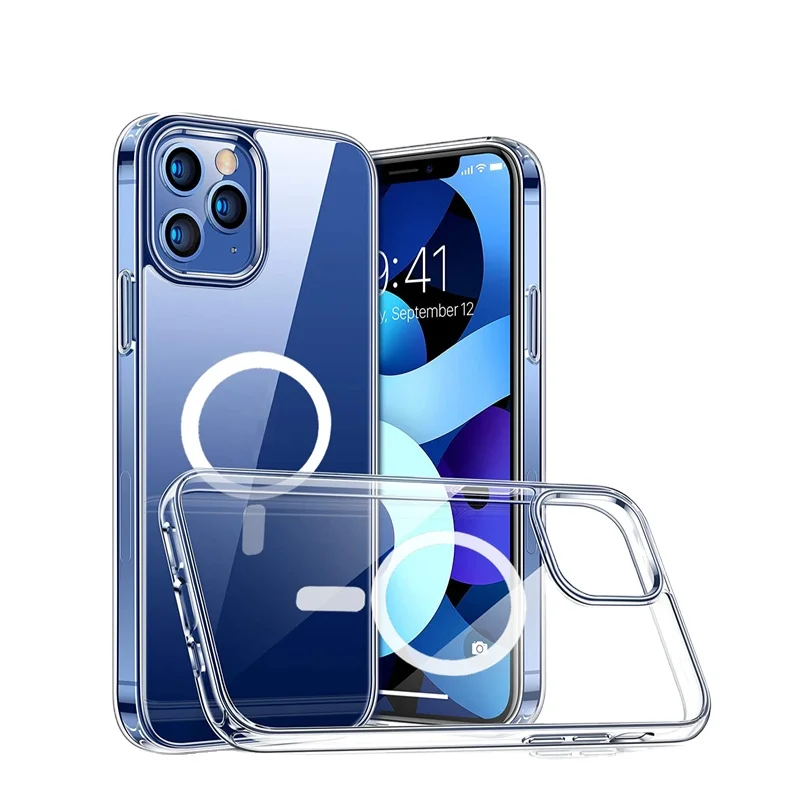 Clear Transparent TPU Acrylic Phone Wireless charging case Magnetic mobile phone case For iPhone 11 12 PRO charge, White
Clear Transparent TPU Acrylic Phone Wireless charging case Magnetic mobile phone case For iPhone 11 12 PRO charge, White