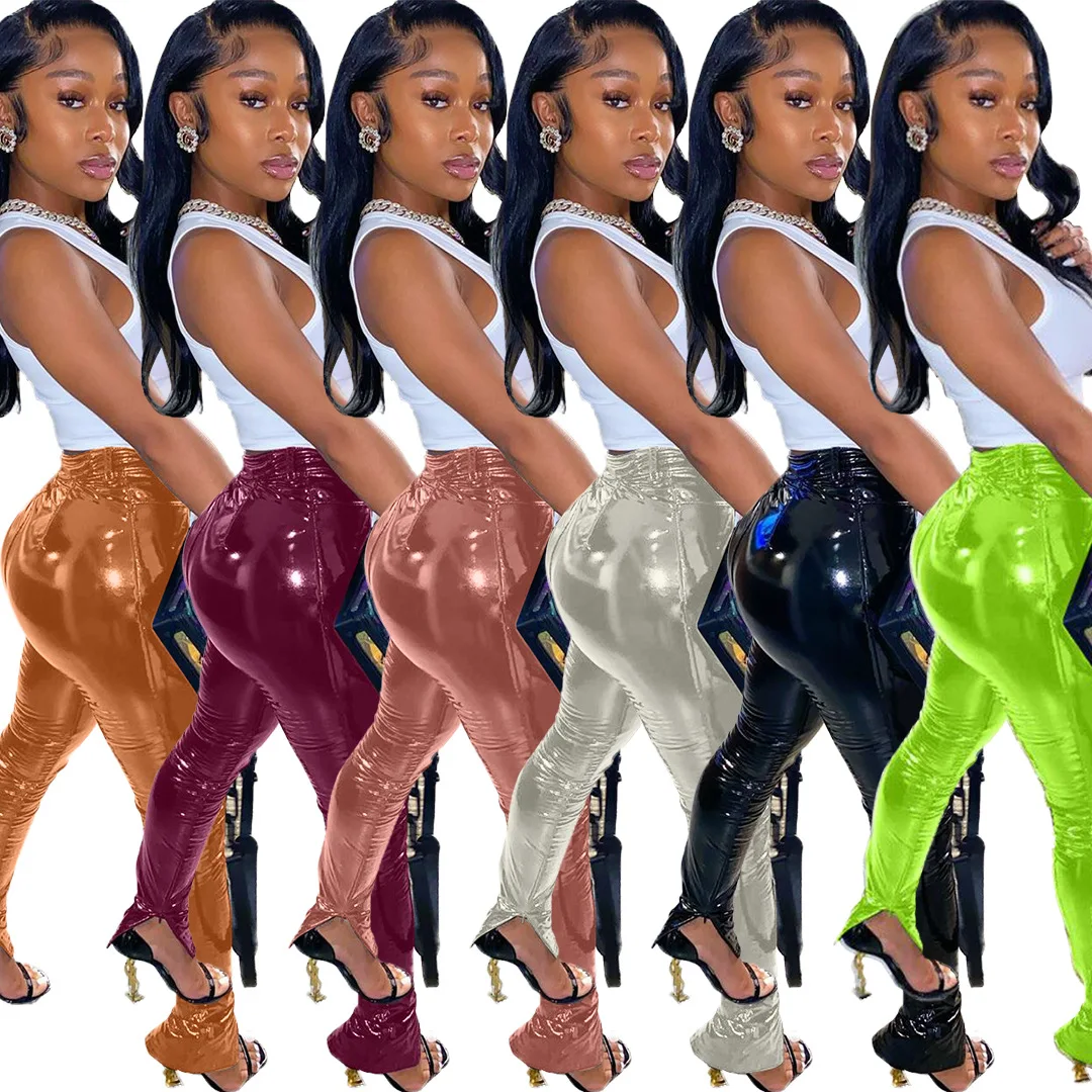 Solid Color Leather Pants Woman 2020 Winter Pants Clothes Leather PU Trousers for Women's Split Bottom Leather Pants
Solid Color Leather Pants Woman 2020 Winter Pants Clothes Leather PU Trousers for Women's Split Bottom Leather Pants