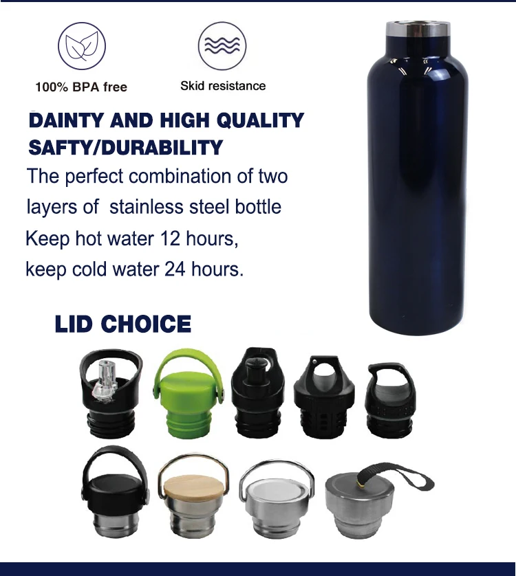 Wide mouth vacuum flask thermos travel water bottle