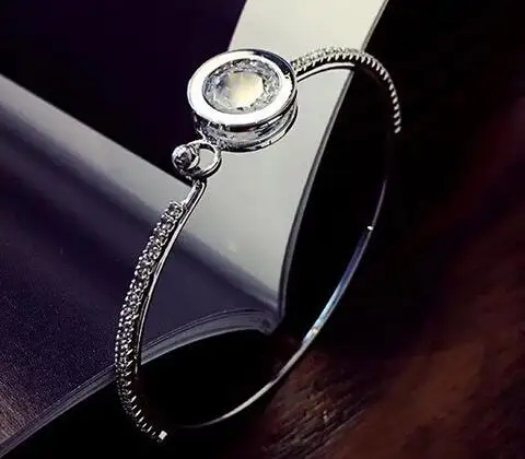 Shine Luxury Round Zircon Bracelet Jewelry Women Bangle, Gold,silver 
Shine Luxury Round Zircon Bracelet Jewelry Women Bangle, Gold,silver