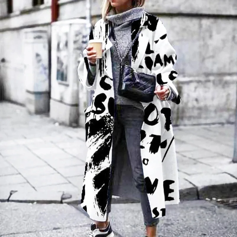 Fashion Casual Long Sleeve Winter Women Warm Jackets Vintage Printed Tweed Long Cardigan New Lady Elegant Lapel Pocket Outerwear
Fashion Casual Long Sleeve Winter Women Warm Jackets Vintage Printed Tweed Long Cardigan New Lady Elegant Lapel Pocket Outerwear