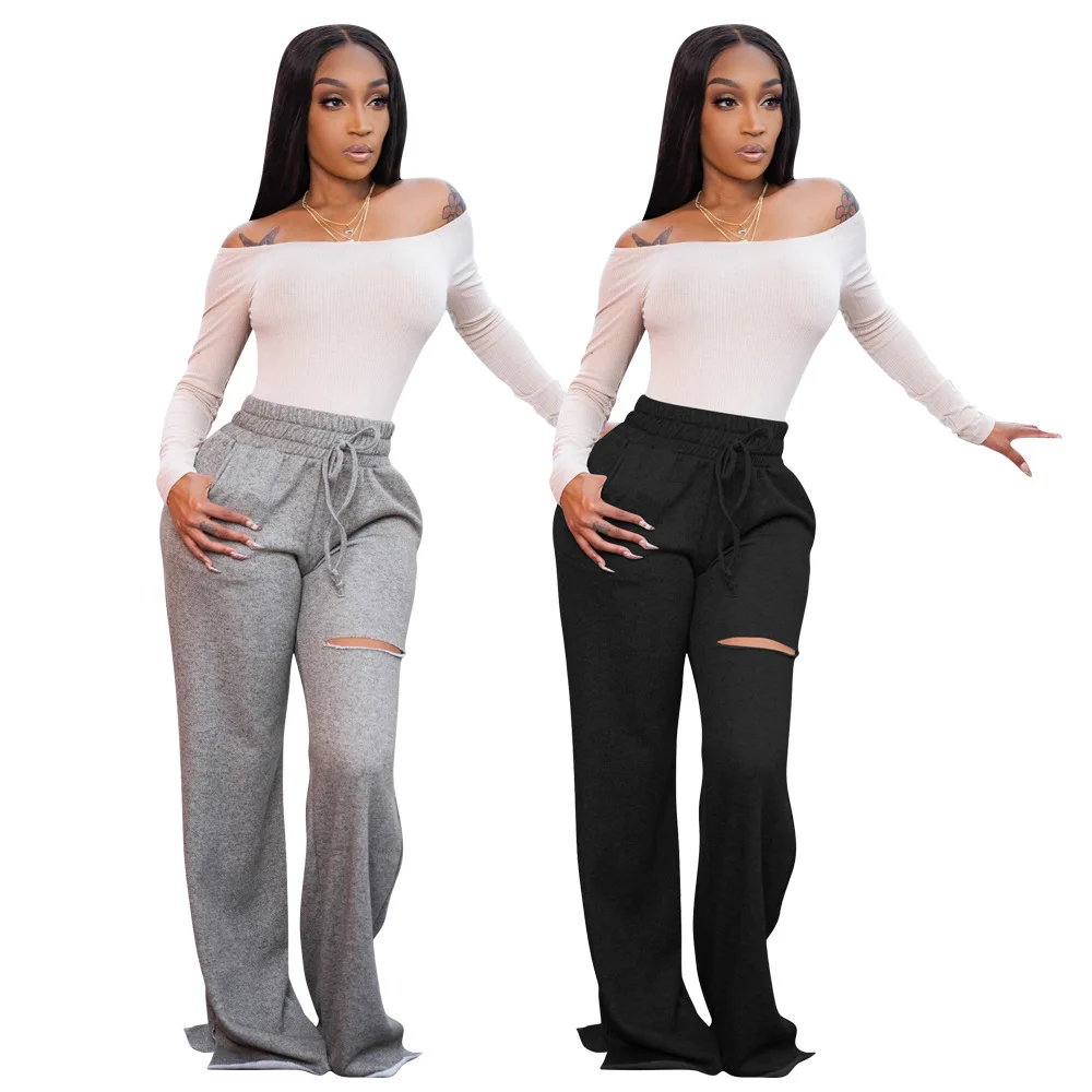Summer Solid Color Drawstring High Waist Split Drawstring Casual Women Sweatpants Flare Pants
Summer Solid Color Drawstring High Waist Split Drawstring Casual Women Sweatpants Flare Pants