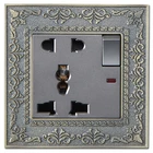 5 Pin 13A Multi-Function universal Wall Socket with Switch