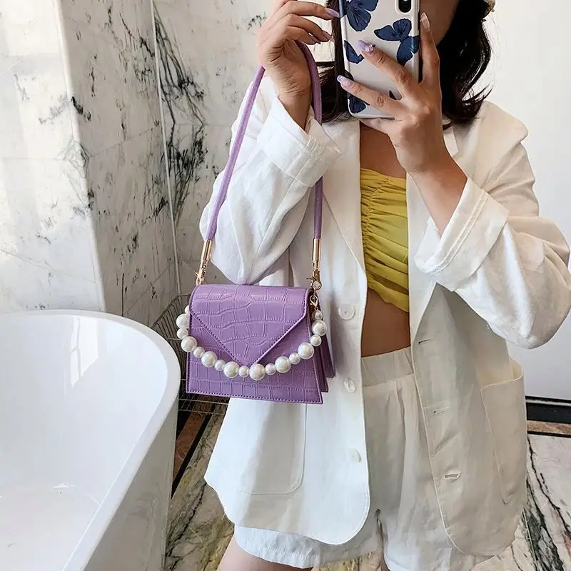Luxury Stone Pattern Summer Ladies Leather Mini Handbags Fashion Shoulder Tote Bags with Pearls Handles
Luxury Stone Pattern Summer Ladies Leather Mini Handbags Fashion Shoulder Tote Bags with Pearls Handles