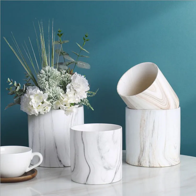 Cheap Round cylinder simple nordic marble ceramic flower pot planter for flower home decor
Cheap Round cylinder simple nordic marble ceramic flower pot planter for flower home decor