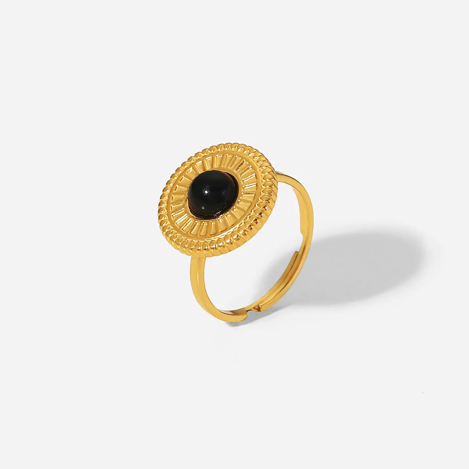 2022 New Stainless Steel Black Semi-Precious Stone Adjustable Ring Round Button Disc Black For Woman
2022 New Stainless Steel Black Semi-Precious Stone Adjustable Ring Round Button Disc Black For Woman