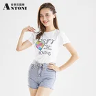 Factory wholesale price hot fashion cute t-shirt for girl printing women