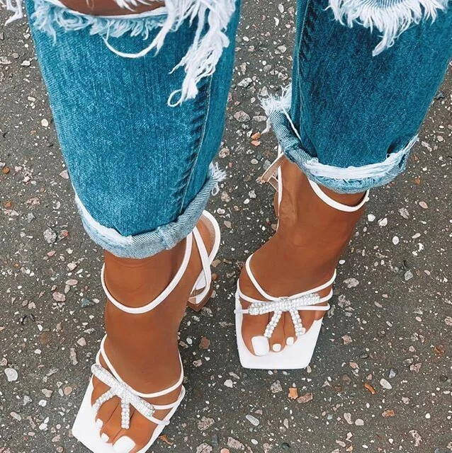 High Quality Fancy Square Toe Buckle Strap High Heels Dress Shoes Rhinestone Bow-knot Women Luxury Sandals Ladies Summer Shoes, White,black
High Quality Fancy Square Toe Buckle Strap High Heels Dress Shoes Rhinestone Bow-knot Women Luxury Sandals Ladies Summer Shoes, White,black
