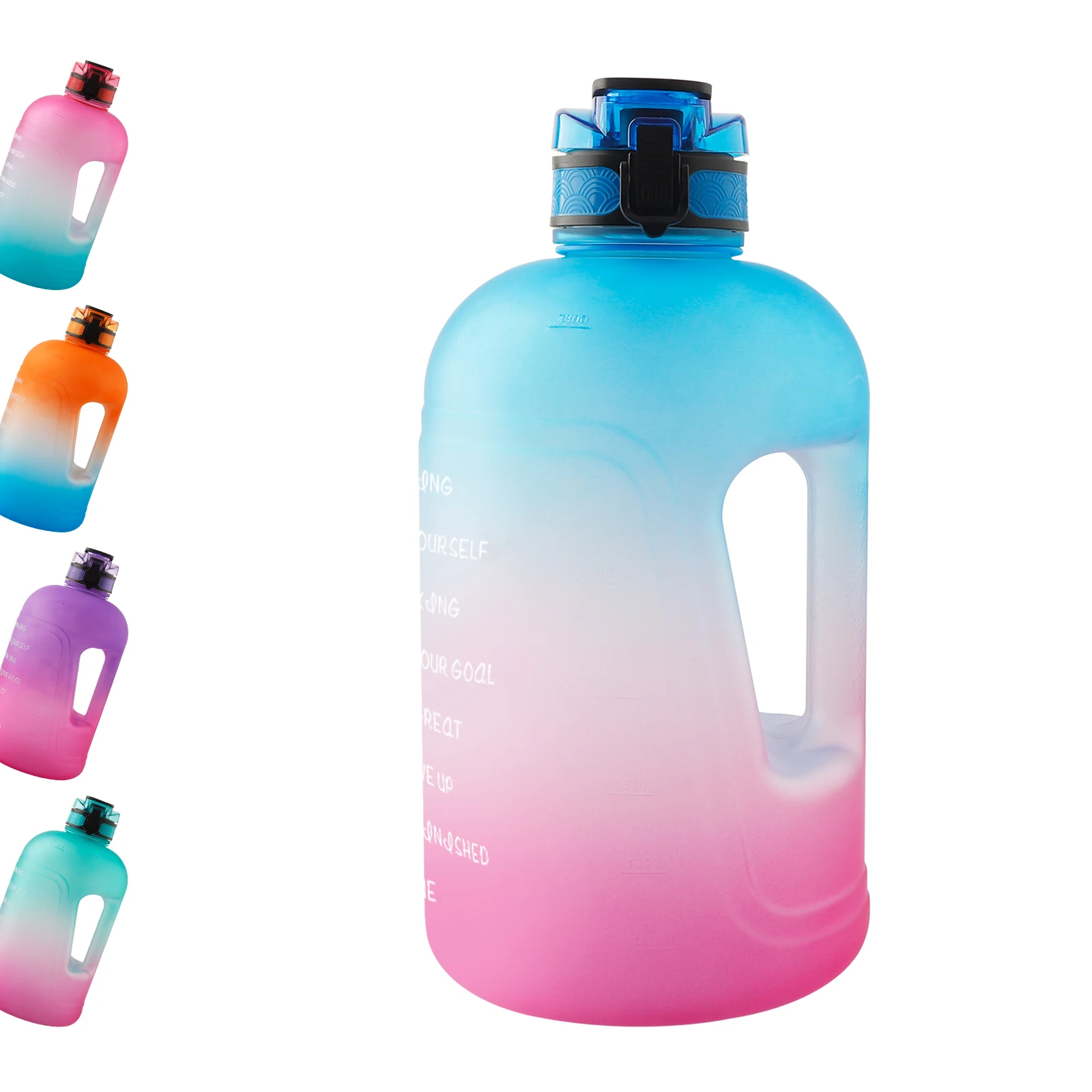 128oz/1 Gallon Water Bottle Motivational BPA Free Plastic One Water Bottle With Handle Color Gallon Water Bottle Wholesale, Customized color
128oz/1 Gallon Water Bottle Motivational BPA Free Plastic One Water Bottle With Handle Color Gallon Water Bottle Wholesale, Customized color