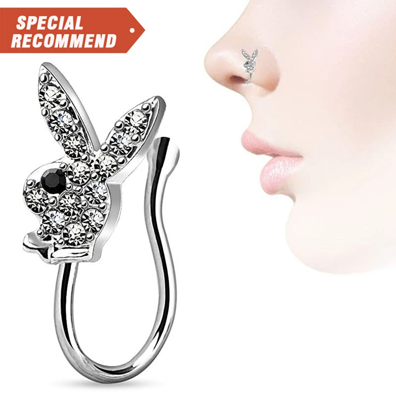 Hot Sale Snow Faux Nose Ring Cute Rabbit Nose Cuff Zircon Non Piercing Nose Clip Wholesale Body Jewelry
Hot Sale Snow Faux Nose Ring Cute Rabbit Nose Cuff Zircon Non Piercing Nose Clip Wholesale Body Jewelry
