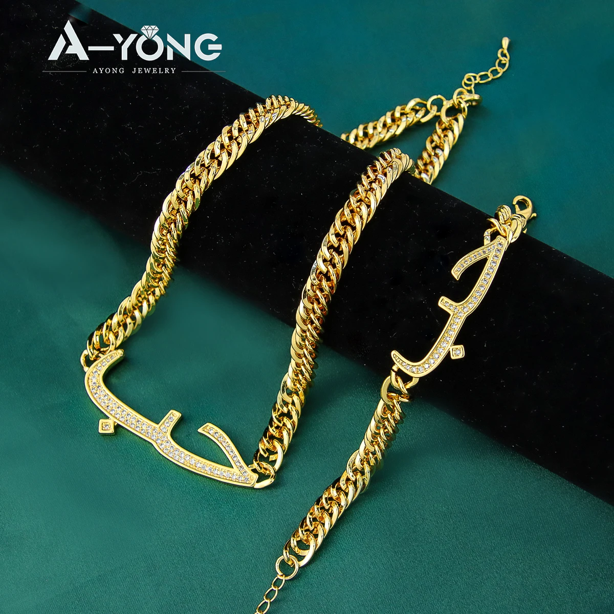 High Quality Cuban Link Jewelry Women Jewelry Set Gold Plated Love Arabic Letter Jewelry
High Quality Cuban Link Jewelry Women Jewelry Set Gold Plated Love Arabic Letter Jewelry