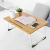 Custom wholesale eco friendly bamboo laptop desk on bed sofa hand make folding laptop table
