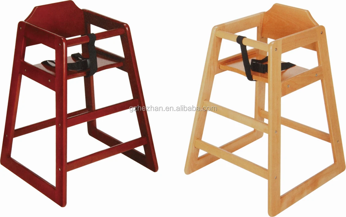 Antique Restaurant Wooden Stackable Baby Dining Chair / Wooden High